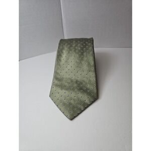 Calvin Klein Silk‎ Tie Woven Green Geometric 100% Skill